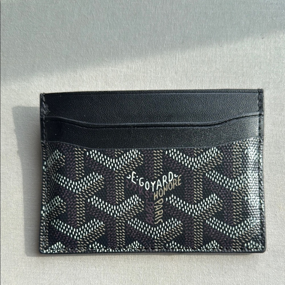 Goyard Black Key & Card Holder with Geometric Design